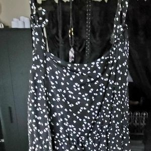 Black white and red heart dress